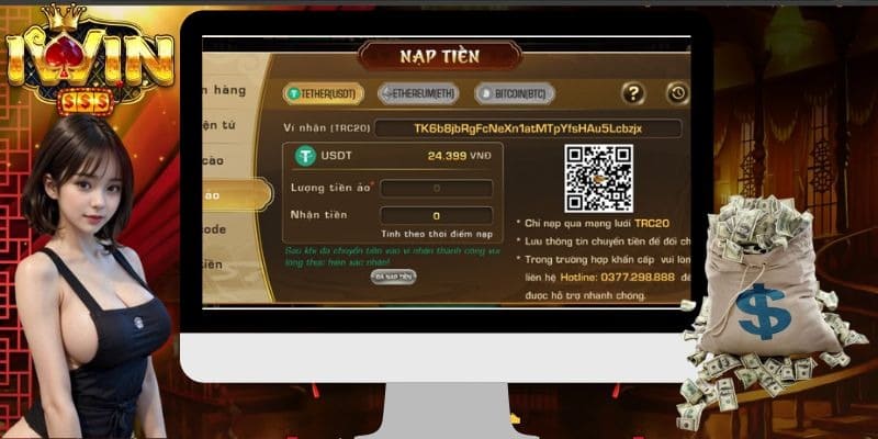 Nạp tiền để đặt cược tại cổng game Iwin